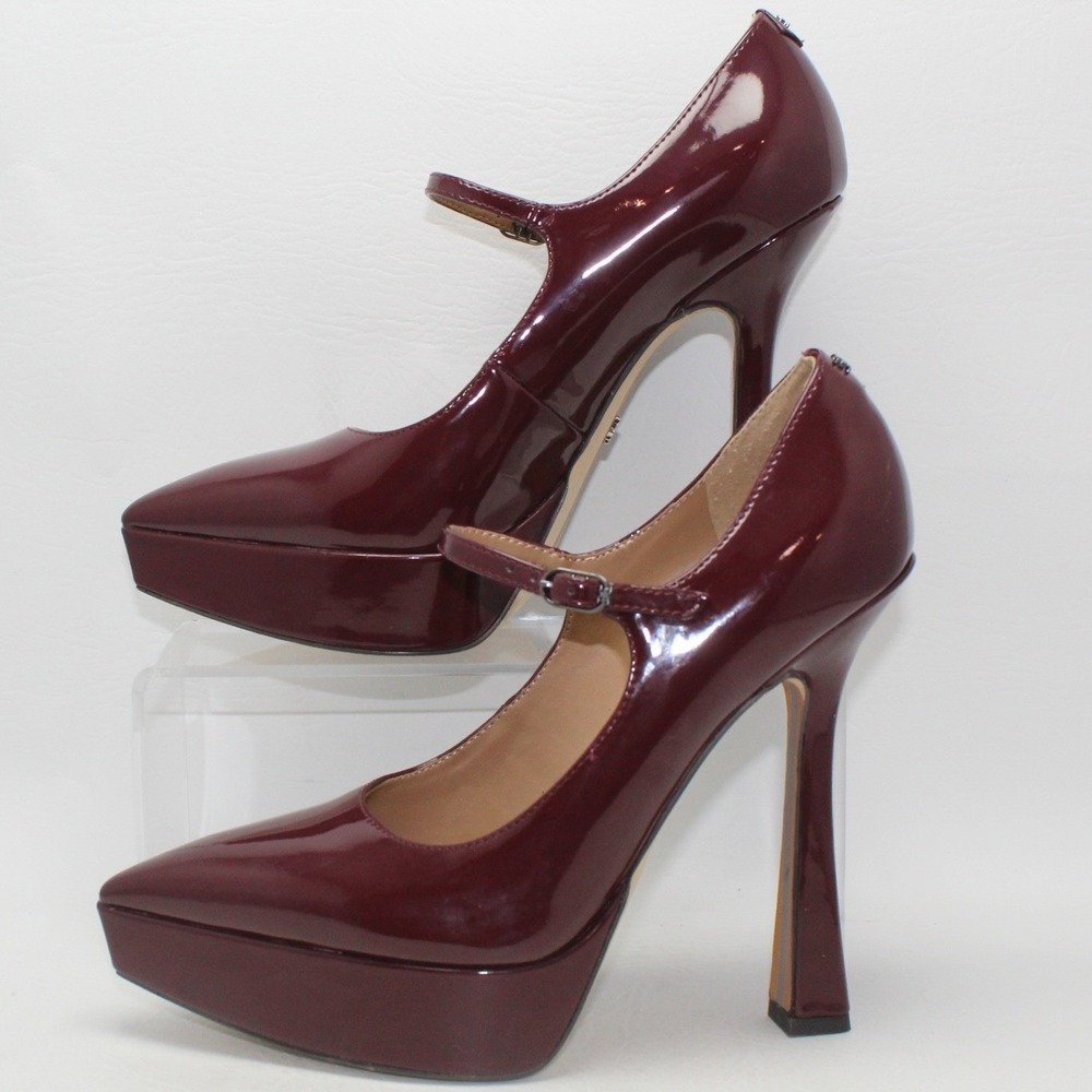 Sam Edelman Jildie Platform Slingback Mary Jane Pump French Burgundy Size 7.5 - Picture 7 of 12